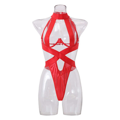 Red Sexy Choker Bodysuit