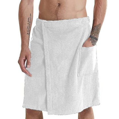 Velcro Bath Towel Men's With Pocket