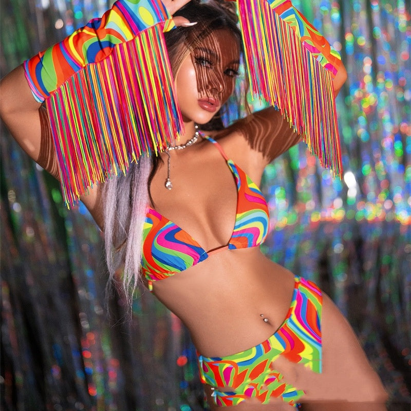 Retro Rave Tasseled Swimsuit