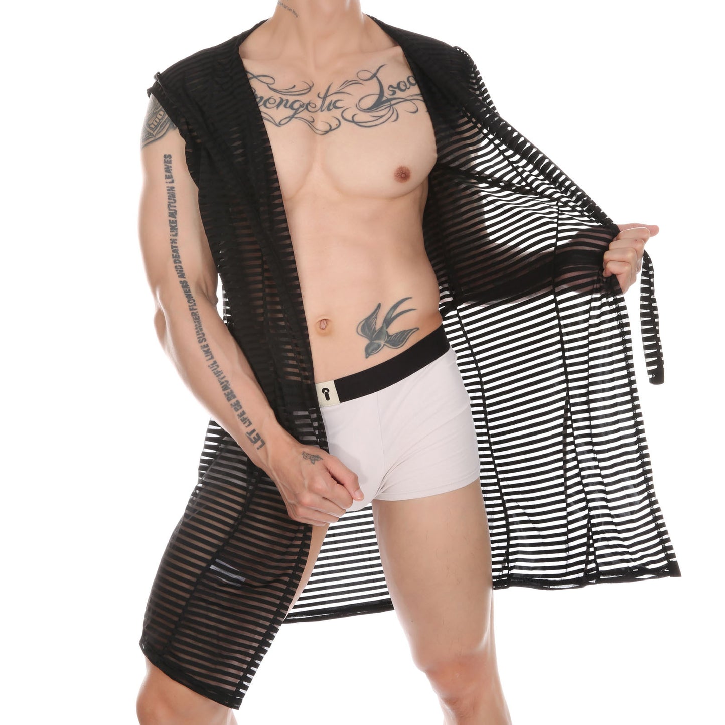 Hooded Mesh Bathrobe