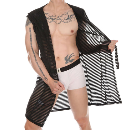 Hooded Mesh Bathrobe