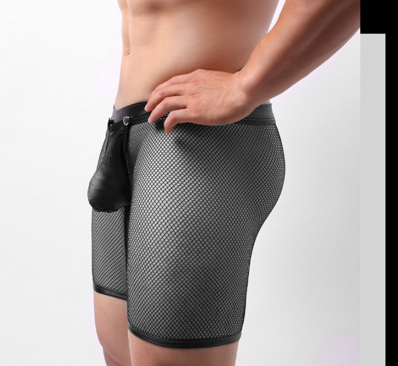 Drop Button Long Mesh Boxer Brief