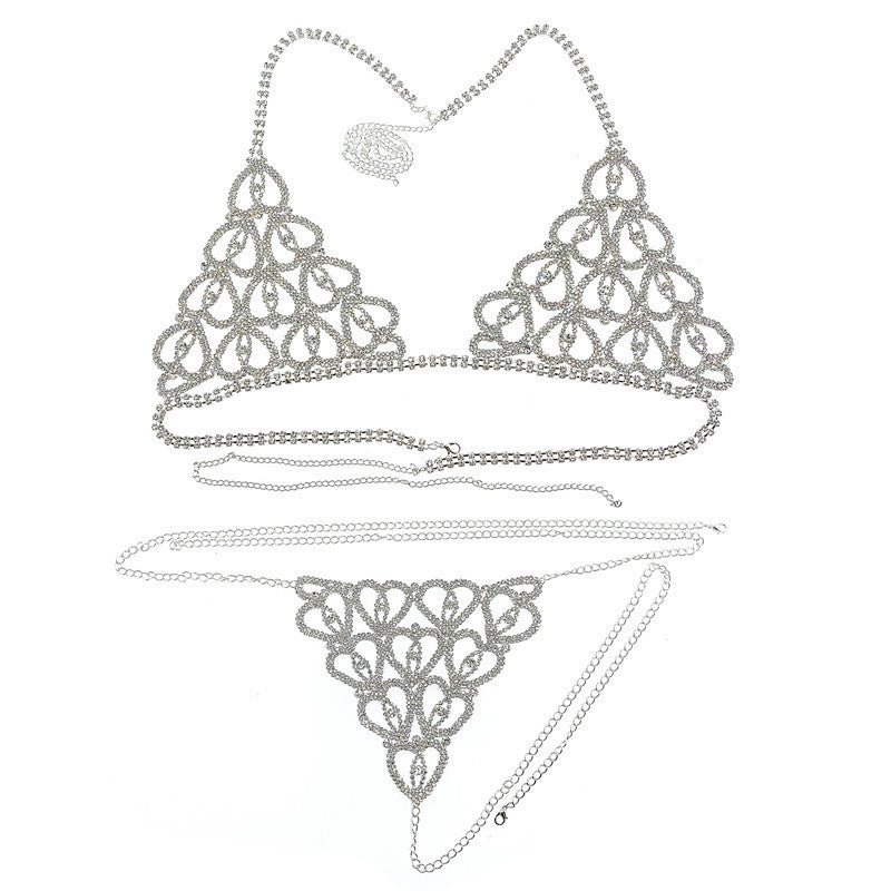 Only Love Rhinestone Luxury Lingerie Set - Body Chain