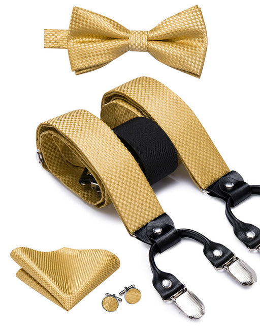 Silk Suspender Set with Cufflinks, Pocket Square and Bowtie