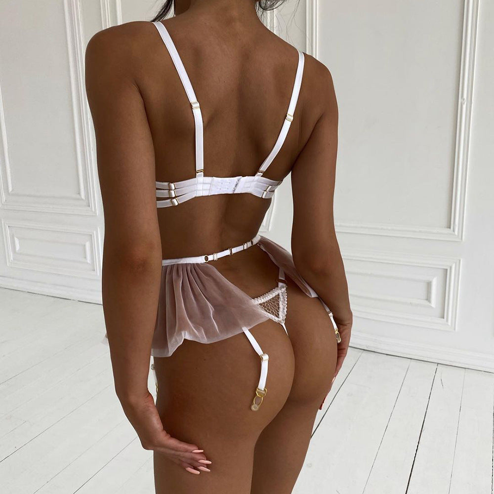 Nude Mesh Lingerie Set