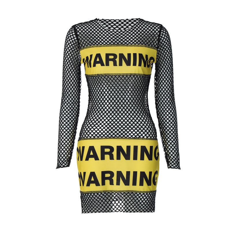 Warning Mesh Dress