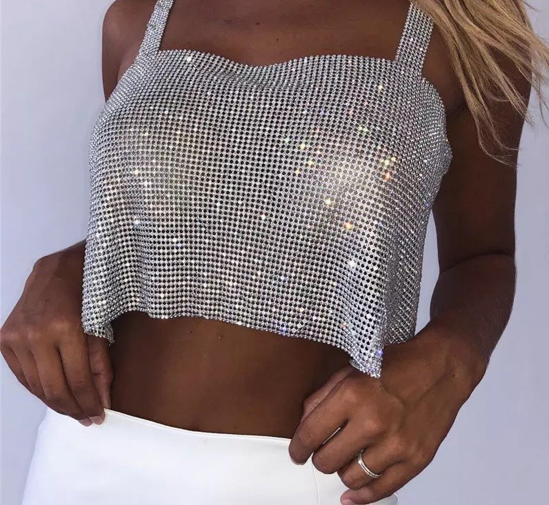 Rhinestone Crop Top