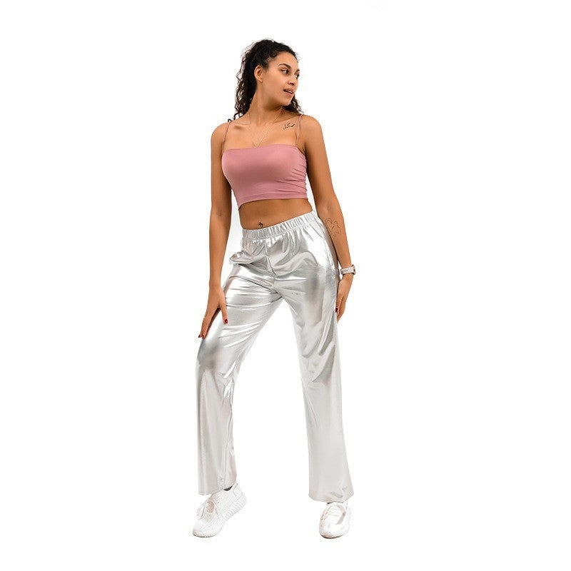 Metallic PU Festival Pants