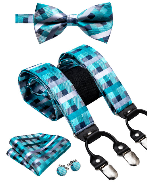 Silk Suspender Set with Cufflinks, Pocket Square and Bowtie