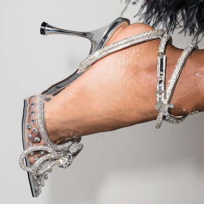 Rhinestone Transparent High Heels