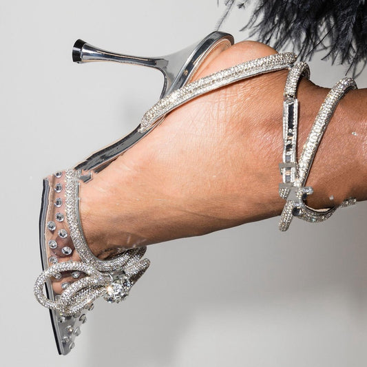 Rhinestone Transparent High Heels