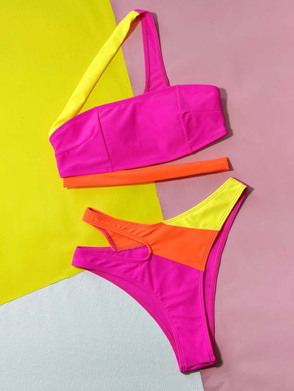 Retrowave High Waist Thong Bikini