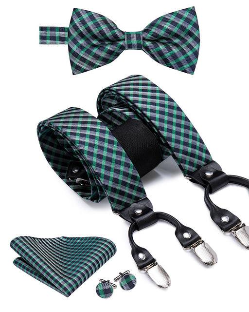 Silk Suspender Set with Cufflinks, Pocket Square and Bowtie