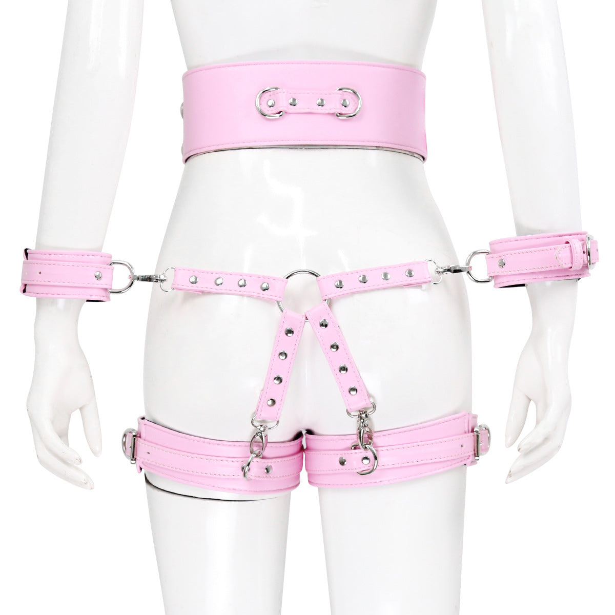 Leather Handcuffs Leg Harness