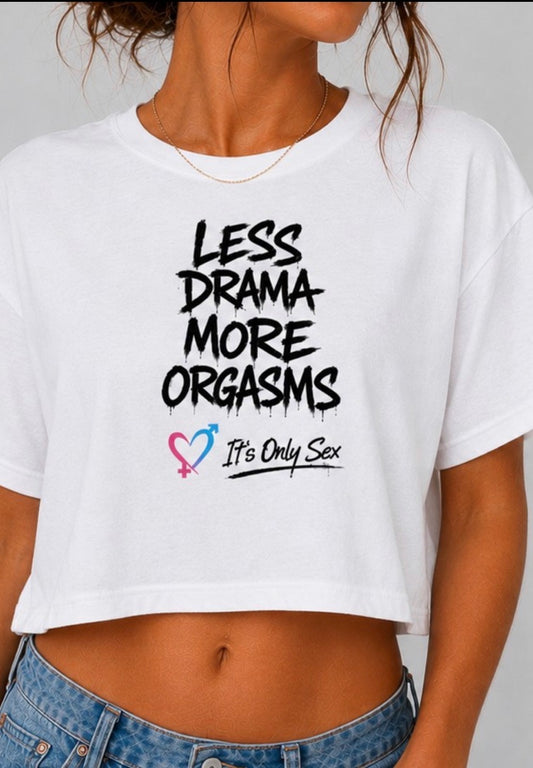 More Orgasms Jersey Crop Tee New Drop