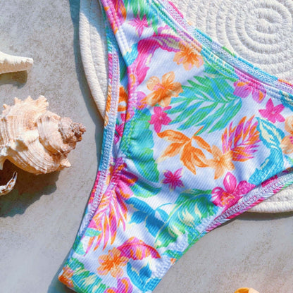 Tropical Neons Strapless Cheeky Bikini