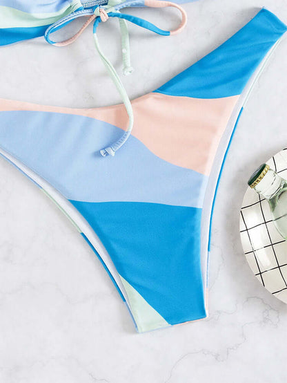 Pastel Waves Cheeky Bikini