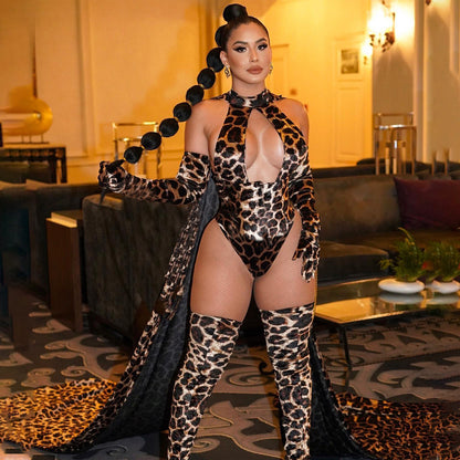 Street Leopard Bodysuit Set