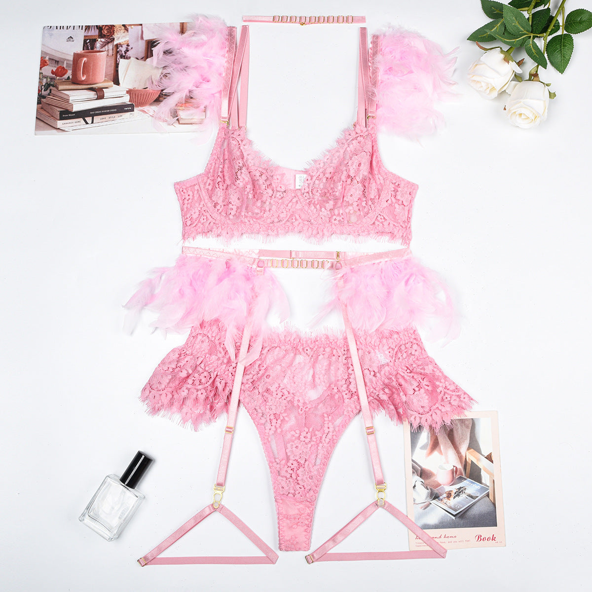 Flyaway Frayed Lace Set