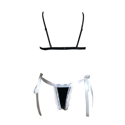Sexy Patent Leather Maid Costume