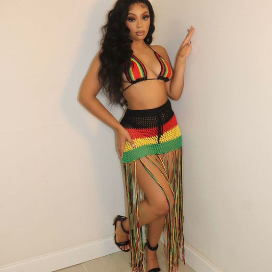 Rasta Tassel Beach Dress