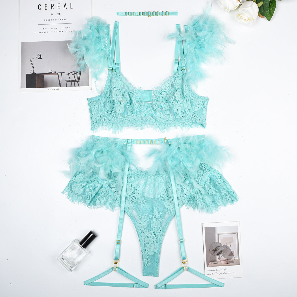 Flyaway Frayed Lace Set