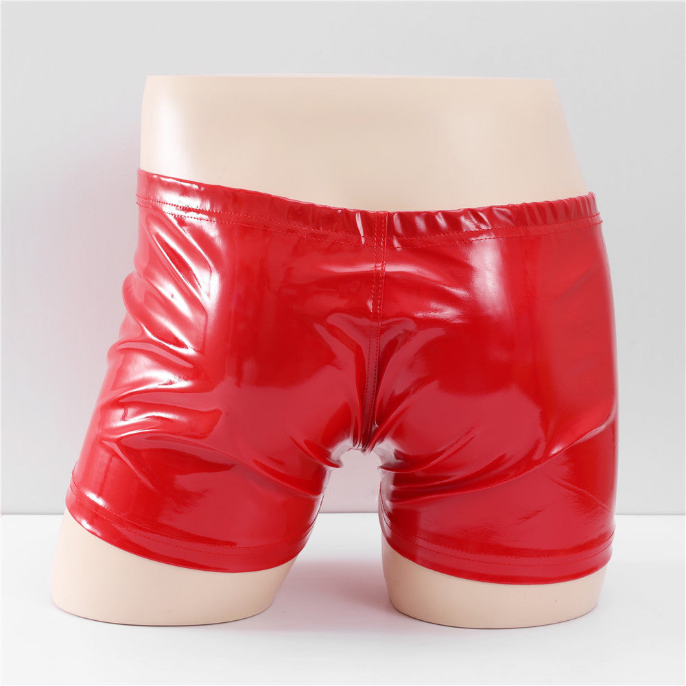 PU Zip Front Leather Shorts