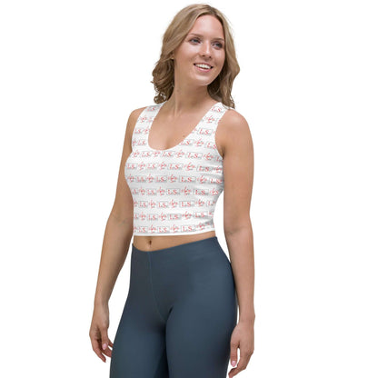 FYLS White Repeat Crop Top
