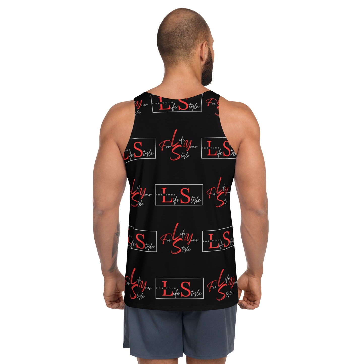 FYLS Unisex Black Repeat Tank Top