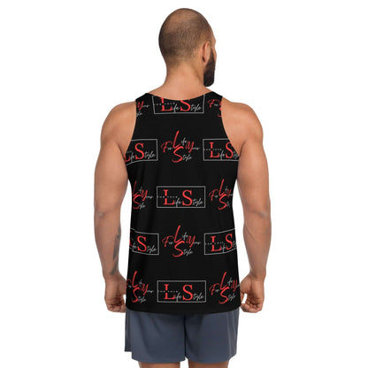 FYLS Unisex Black Repeat Tank Top (Travel Store) F5