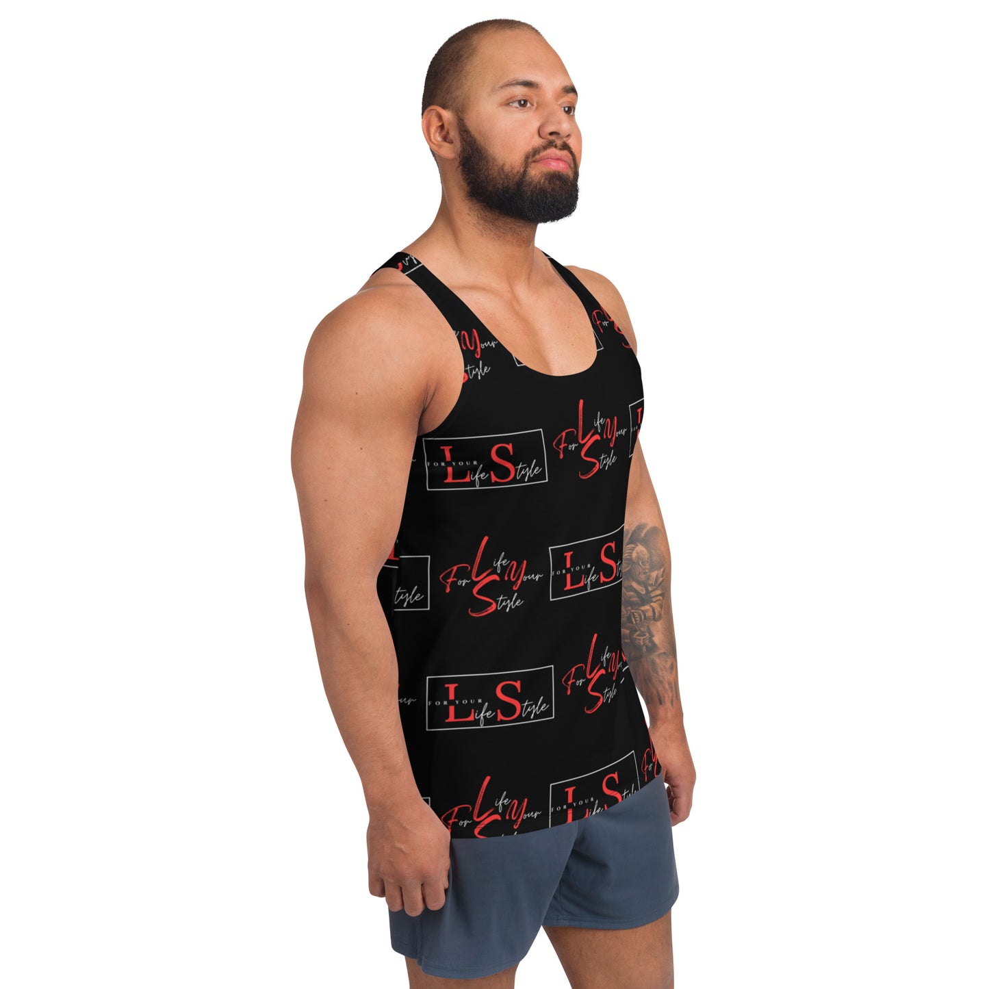 FYLS Unisex Black Repeat Tank Top