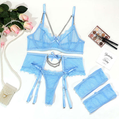 Mesh Illusion Butterfly Four-piece Set