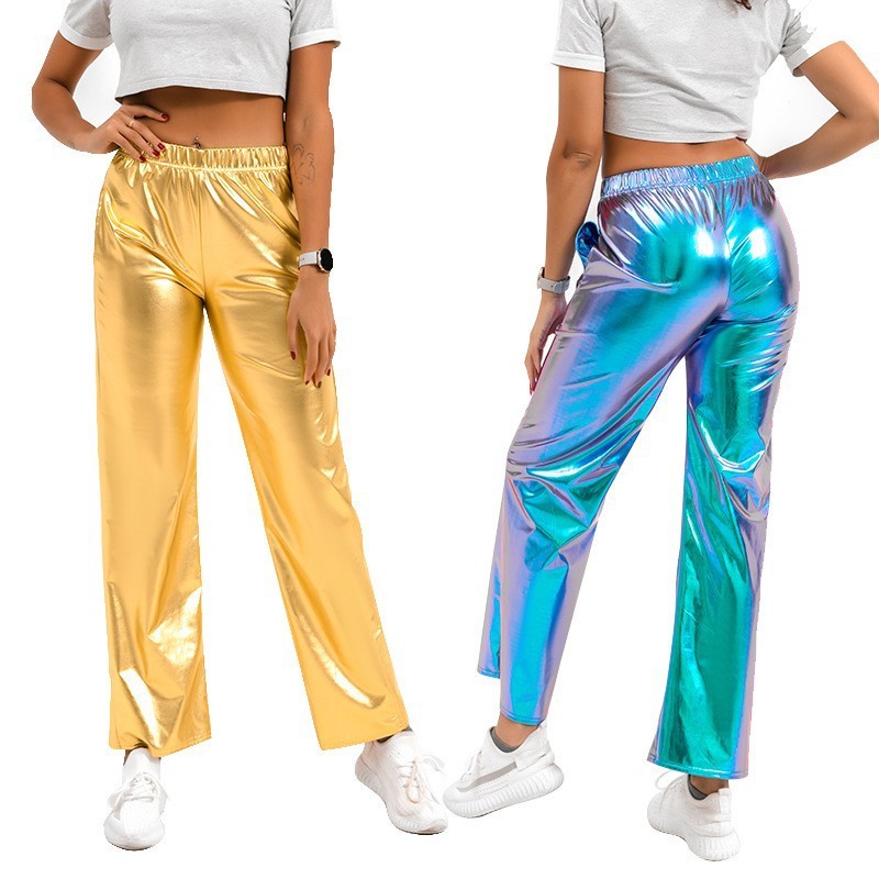 Metallic PU Festival Pants