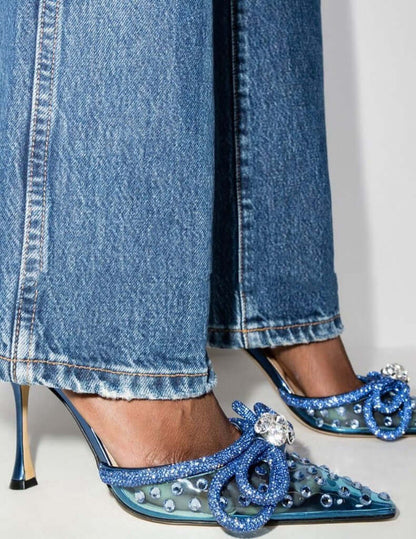 Rhinestone Transparent High Heels