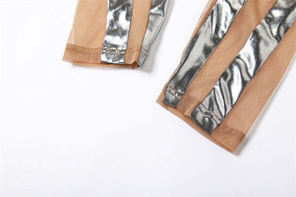 Metallic Mesh Panel Set Or Bodysuit