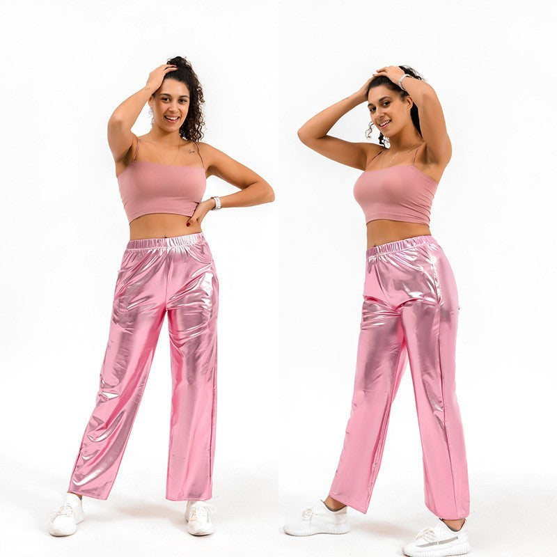 Metallic PU Festival Pants