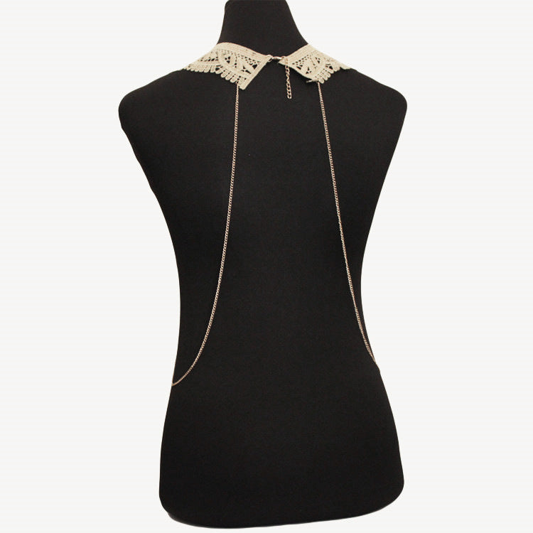 Golden Laced Collar Body Chain