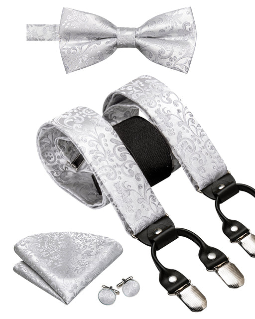 Silk Suspender Set with Cufflinks, Pocket Square and Bowtie