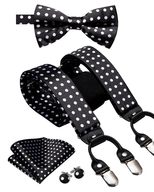 Silk Suspender Set with Cufflinks, Pocket Square and Bowtie