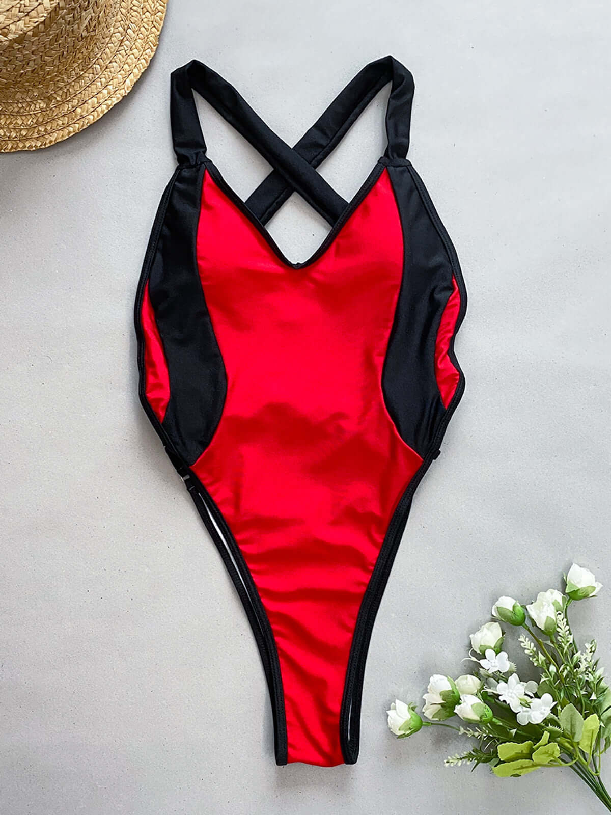 Crossing Back One-piece Thong Bikini