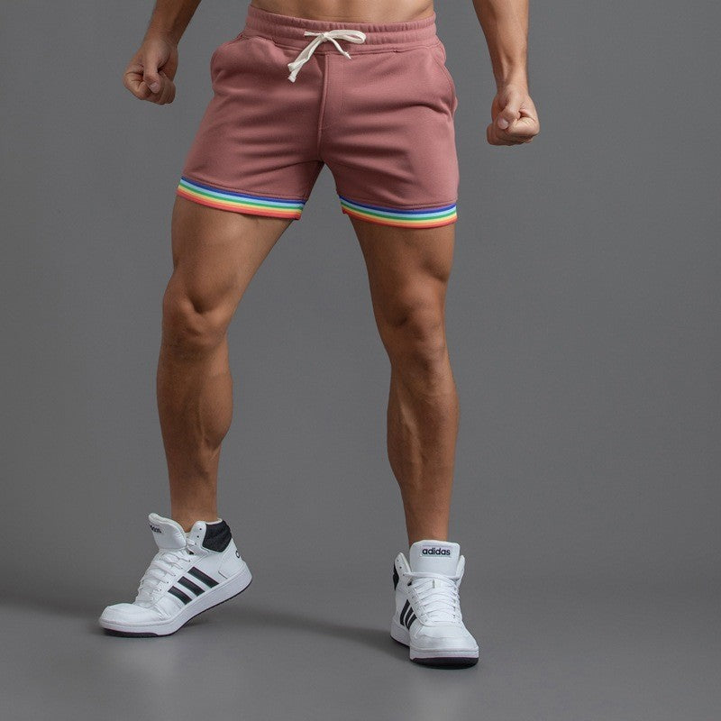 Sweat Workout Shorts Rainbow Trim