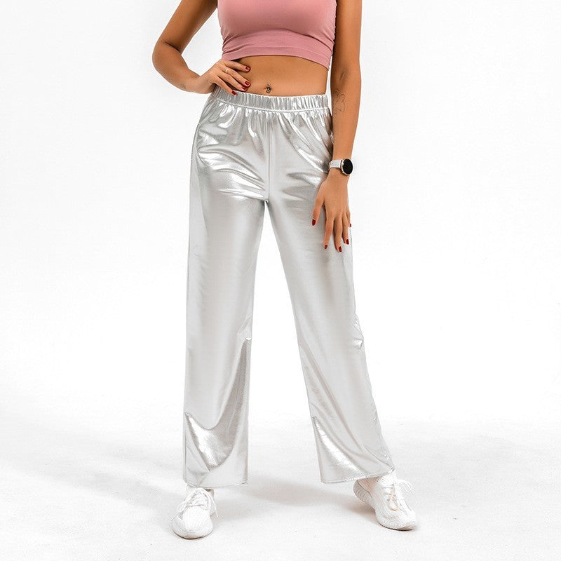 Metallic PU Festival Pants