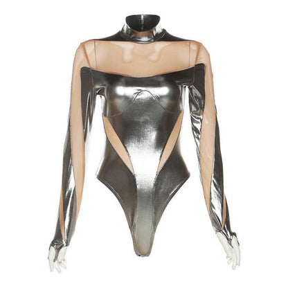 Metallic Mesh Panel Set Or Bodysuit