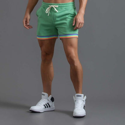 Sweat Workout Shorts Rainbow Trim