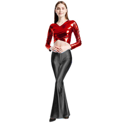 Metallic Glitter Bell Bottoms