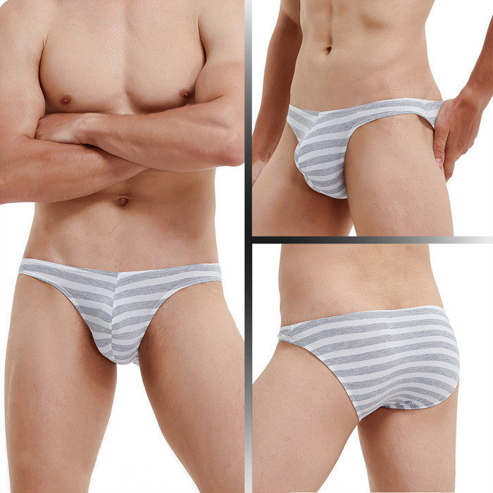 Men's Low Waist Sexy Fashion Striped Briefs