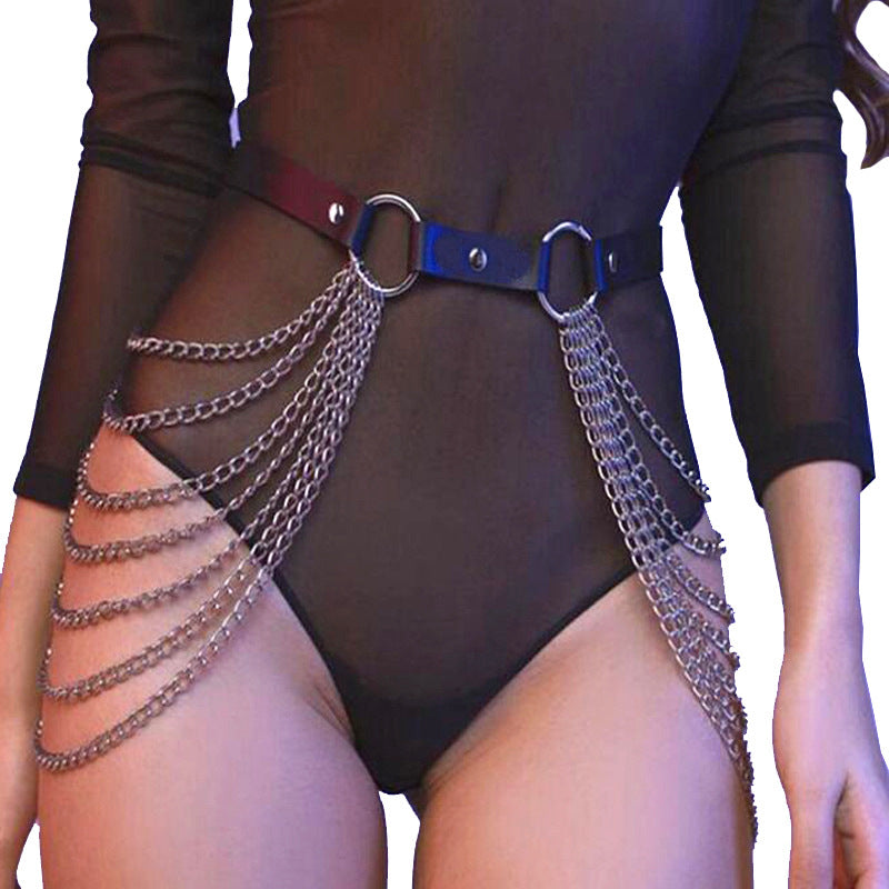 Chain tassel belt