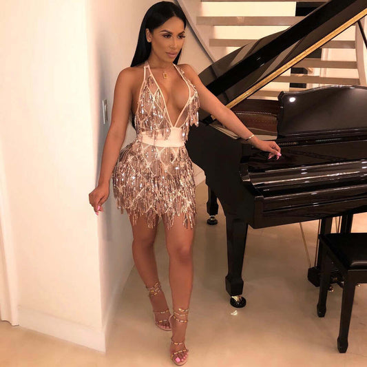 Halter Sequin Dress