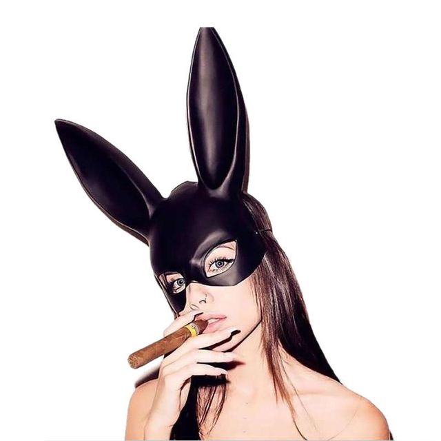 Plastic Rabbit Ear Half Face Mask