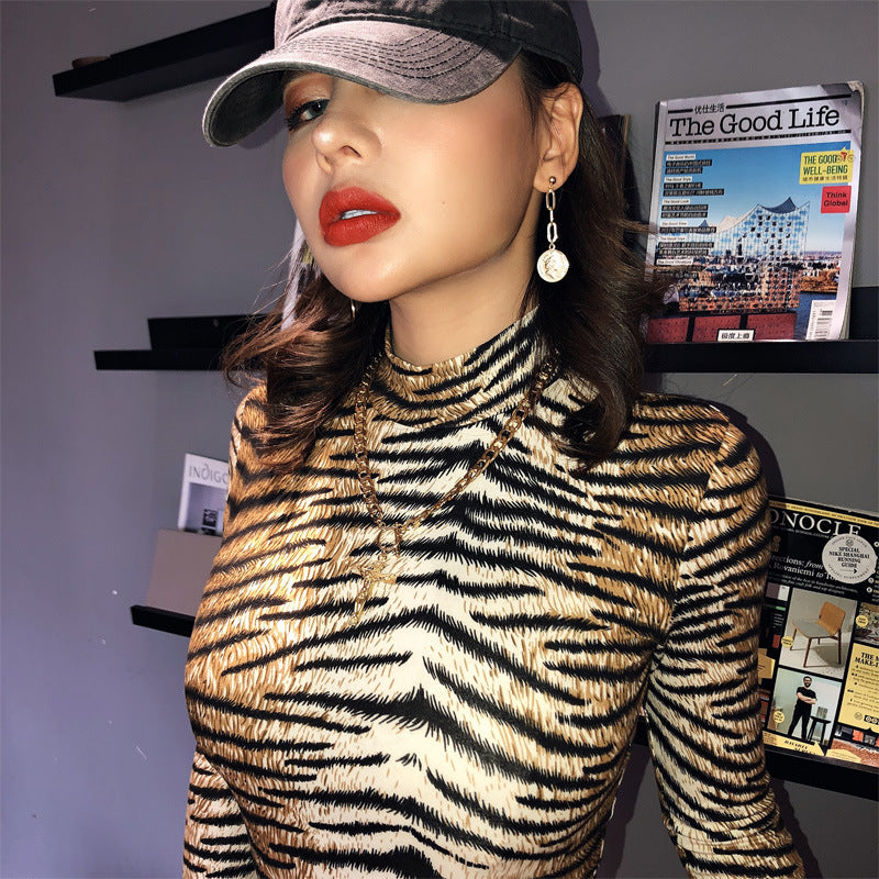 Tiger Print Long Sleeve bodysuit